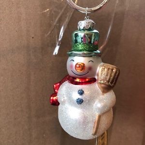 Midwest-CBK Vintage Glassworks Collection Snowman Ornament NOS NWT